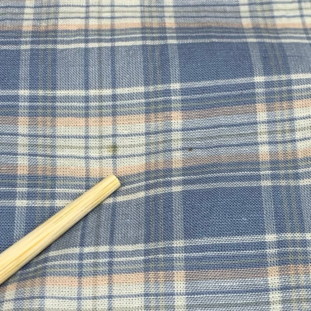 NWT Faherty Button Up Shirt Mens Large Cloud Summer Linen Blend Light Blue Plaid - Picture 6 of 14